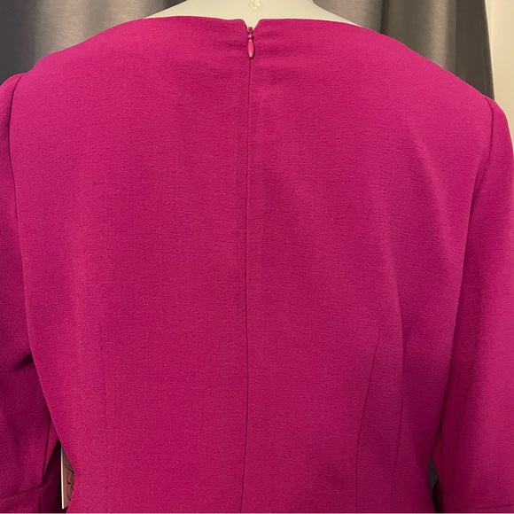 Beautiful deep fuchsia Eliza J dress with pleat detailing size 12 NWT - Picture 6 of 10